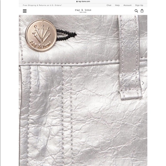 Rag and Bone Moss Leather Metallic Mini Skirt - Picture 4 of 10
